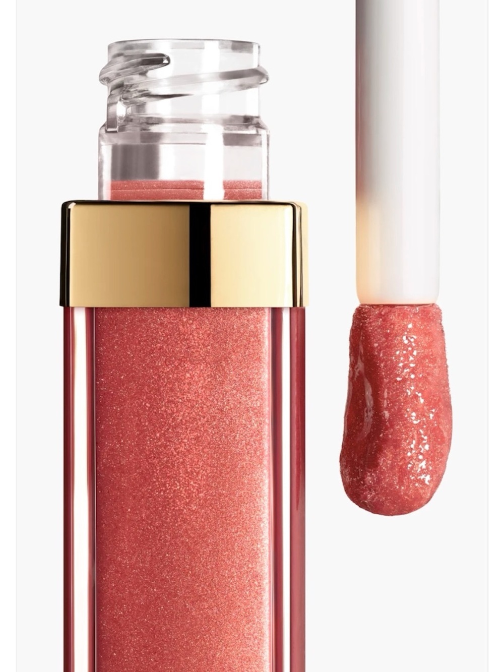CHANEL đŻ Rouge Coco Hydra Gloss Lip Gloss Bijou 445 Shimmery Rosewood Brown Pink - Picture 2 of 7